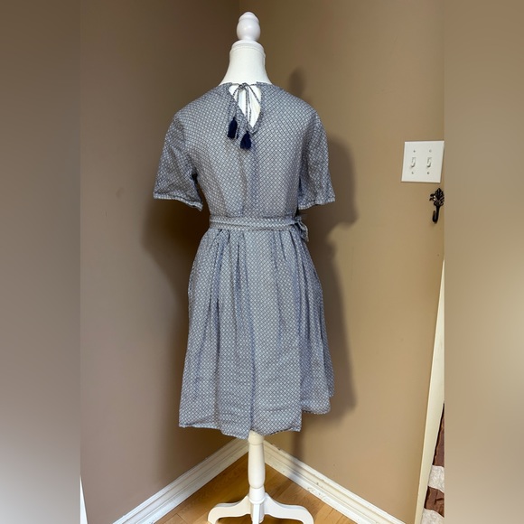 MaxMara Weekend Blue & White Patterned Cotton A-line Dress - Picture 2 of 10